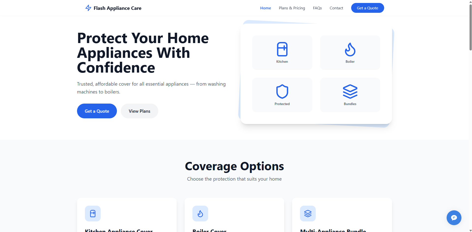 Flash Appliance Care website